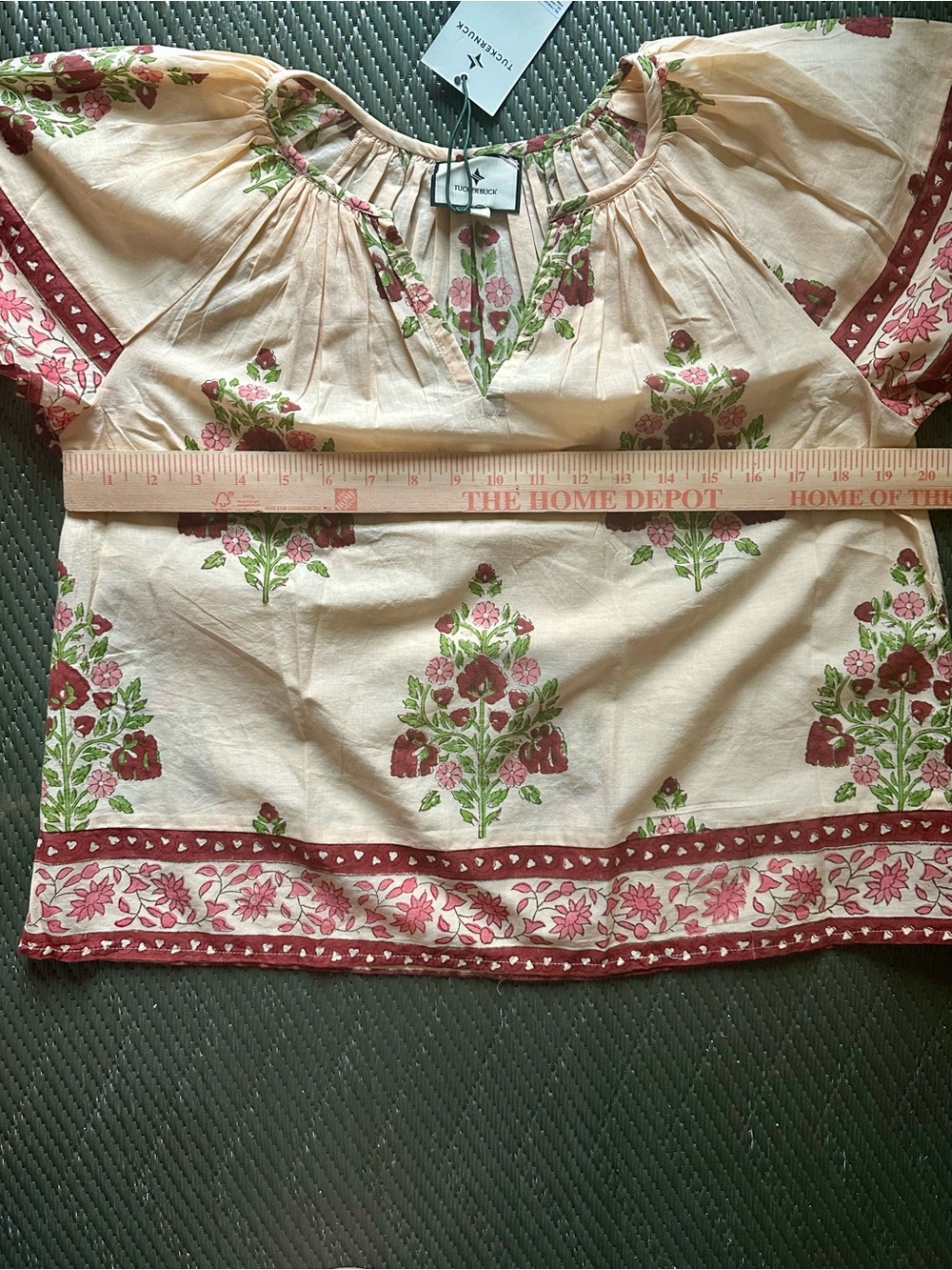 Tuckernuck Elena Top Small Blush Chandelier Floral Cotton NWT Small Light Peach - Picture 5 of 6